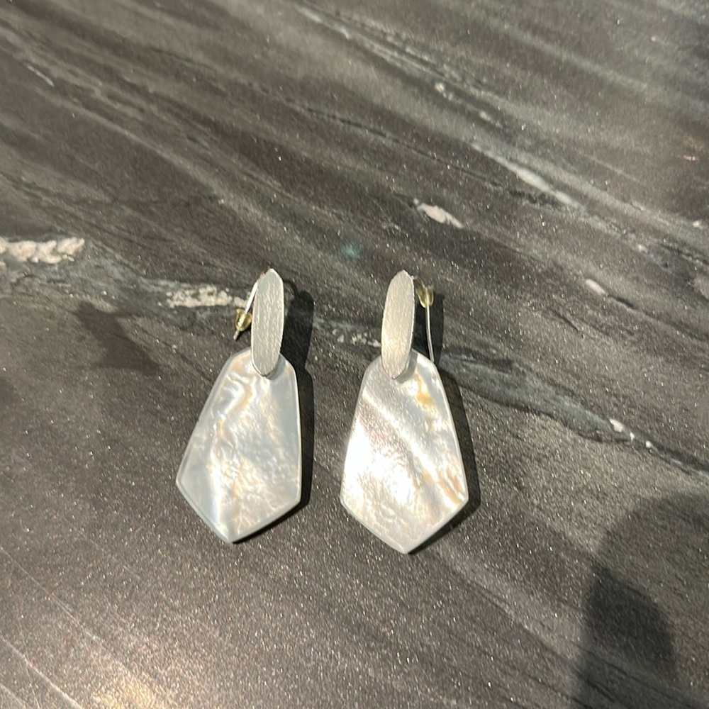 Kendra Scott White and Silver Earrings
